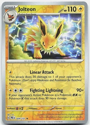 Jolteon - #029/131 SV: Prismatic Evolutions Reverse Holo NM
