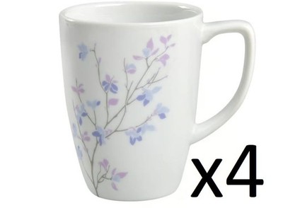 SET LOT OF FOUR 4 Corelle Coordinates Porcelain Jacaranda Coffee Tea Cups