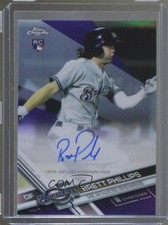 2017 Topps Chrome Rookie Purple Refractor /250 Brett Phillips #RA-BP Auto 0st9