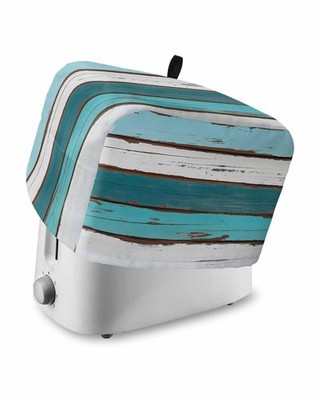 2 Slice Toaster Cover, Bread Machine Cover Vintage Farm Teal Ocean Aqua Green...