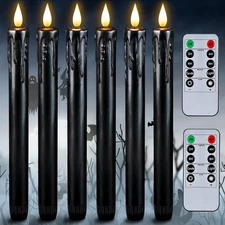 Homemory Black Taper Candles, 6 Pcs