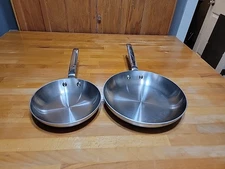 Williams-Sonoma Stainless Steel Frying Pan "10 "8 Tri-Ply 0515T Pair