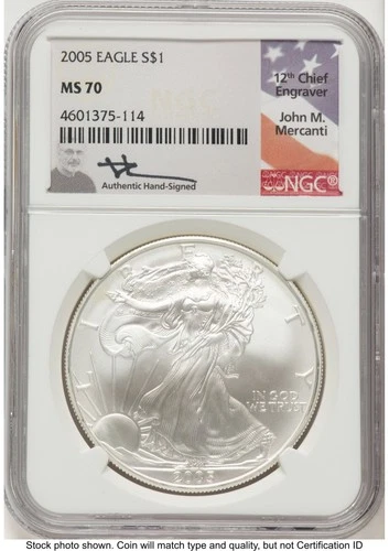 Photo of a 2005 American Silver Eagle from an eBay listing that sold on Jul 23, 2026