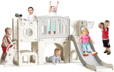 8 in 1 Toddler Slide Set, Kids Slide for Toddlers, Toddler Climber Slide Playset