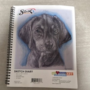 Sax Sketch Diary Spiral Sketchbook 8.5 x 11 White Sketch Book 50 Sheets