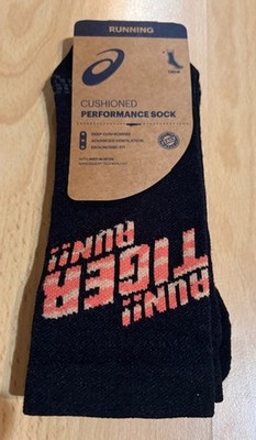 Asics PERFORMANCE RUN SOCK CREW Gr. II (39-42) Farbe Black Coral ''Run Tiger'' NEU