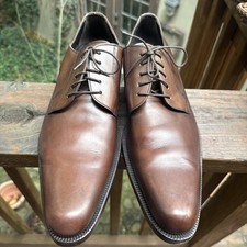 Dolce & Gabbana Italy Brown Leather Plain Toe Derby Oxford Dress Shoe US 10