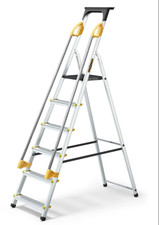 Drabest 6 Step Aluminium Household Ladder with Handrails 150kg Max Reach 3.19m