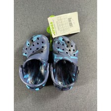 Crocs Classic Marbled Clog T Toddler Size C4 Oxygen Black Blue 206838-4HQ NEW