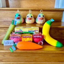 Sunny Days Squeeezy Jumbo Squeezy Sensory Toys - ALL TYPES - Fruit Ducks Butter