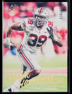 2020 Panini Luminance MALIK HARRISON RC Gold #/250 #134 Baltimore Ravens