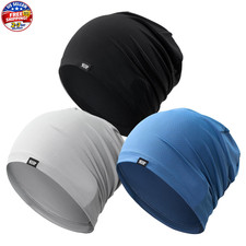 3Pcs Cooling Skull Cap for Men Women-Lightweight Breathable Beanie Hat, Thin Qui