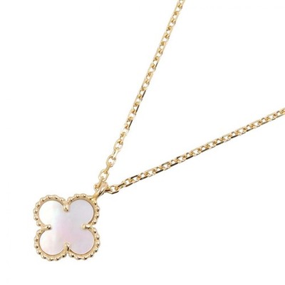 VAN CLEEF & ARPELS Sweet Alhambra Mother of Pearl Necklace 18KYG Gold Used Women