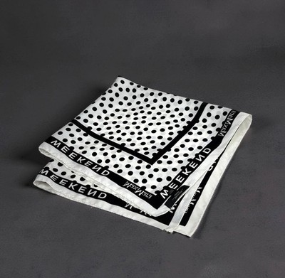 Max Mara Weekend Silk Polka Dot Logo Scarf Square 25in