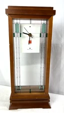 Bulova Frank Lloyd Wright Mantel Pendulum Clock Walnut Finish B-1839 Read