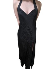 Vintage Y2K Victoria's Secret Silk Slip Dress Open Back with Side Slit Size M