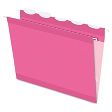 Pendaflex Pink Hanging Folders, Built-In 1/5 Tab, Letter, 20/BX 90240