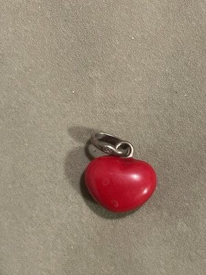 Links Of London 925 Sterling Silver Charm, Red Enamel Heart Charm.