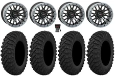 System 3 SB-9 Bdlk 15" Wheels Gloss Bk 32" Crawler XP Tires Pioneer 1000 / Talon
