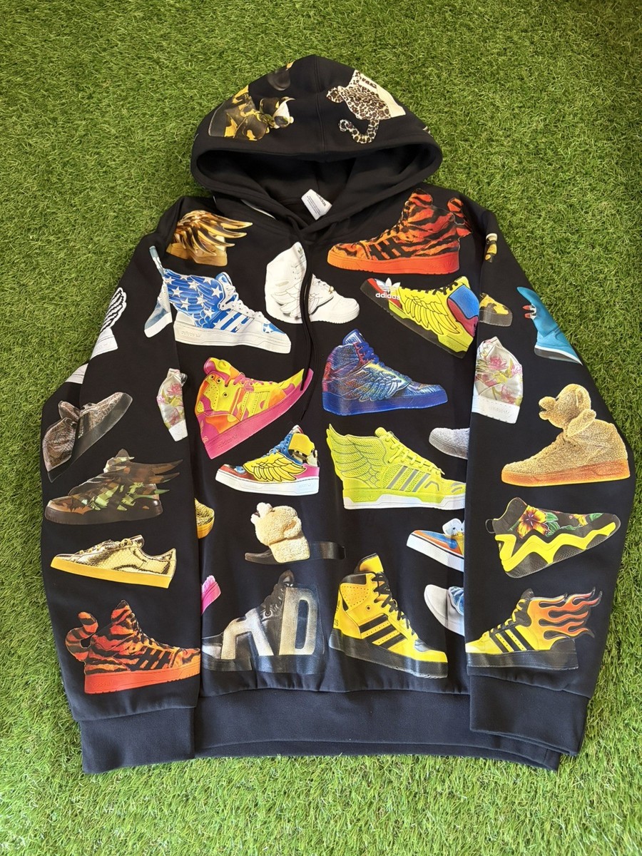 Adidas Originals Jeremy Scott Unisex Adult XL Archive Hoodie Black