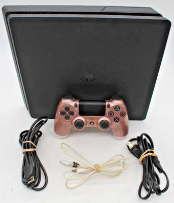 Sony PS 4 Slim 500GB Console CUH-2115A w/ rose gold remote and all cords -Tested