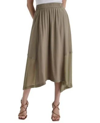 DKNY Womens Handkerchief Hem Mixed Lght Fatig M 755403747457 M RT $99.0