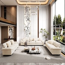 Modular Sectional Sofa Chenille Cloud Couch with Chaise and Cushion 7/5/4/3-Seat