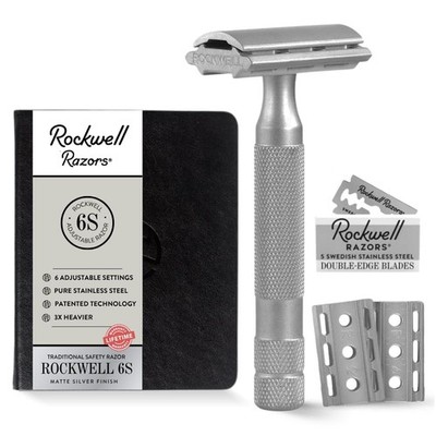 Safety Razor Adjustable 6 Shave Settings Stainless Steel Rockwell 6S Razors Burn
