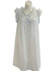 Vtg Blue Cotton Poly Nightgown Women’s Sleepwear Lace Trim Made in USA Size L
