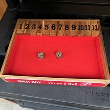 Shut The Box Dice Game Wooden Board Table Math Game for 2 Players Wood Dice