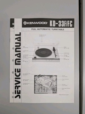 Kenwood Kd-33f/Fc Full Automatic Turntable Service Manual D-5785