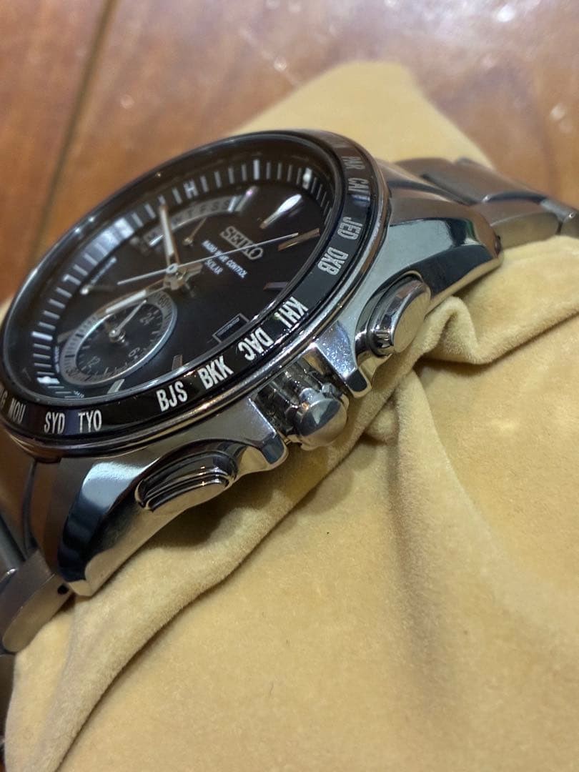 Seiko Brights World Time Solar Radio Watch Used From Japan image 4