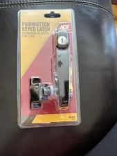 ACE Pushbutton KEYED  Latch Handle Set Screen/Storm Door  Black #5414776