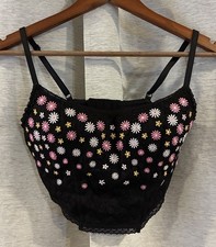 Victoria's Secret PINK Size Small Lace Lightly Lined Corset Bra Top Embroidery