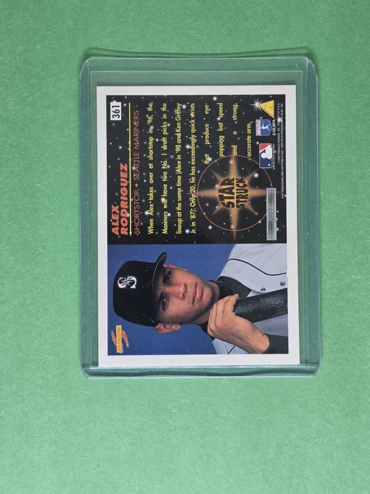 1996 MLB Score Star Struck | Alex Rodriguez | #361 | Seattle Mariners - Image 2 of 2