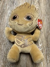 Ty Original Beanie Babies Marvel Super Heroes Groot 7” Plush With Tags