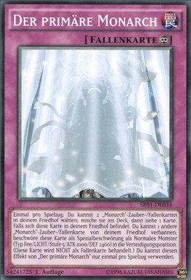 YuGiOh Der primäre Monarch SR01-DE034 Common Good 1st
