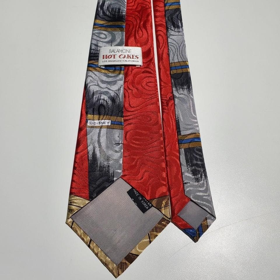 Vintage 90s Balancine Hot Cakes Disney Polyester Detective Mickey Mouse Tie View 3