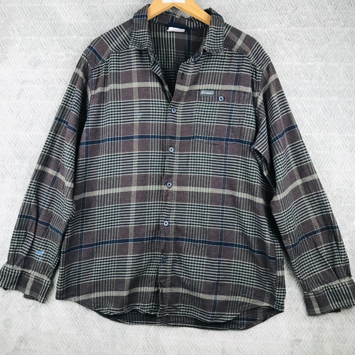 Chemise Homme Structure Flanelle Tartan Grise, Taille L - Manches Longues, Décontractée