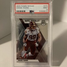 2020 Panini Mosaic NFL Debut Chase Young #272 PSA 9 MINT Rookie Card RC. rookie card picture
