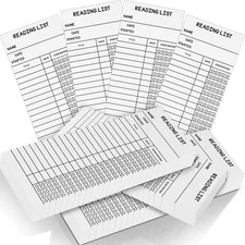 100 PCS Reading List Bookmark Tracker 3 x 8, Library Card Log Notecards Gift