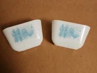 2 Vtg Pyrex Amish Butter Print Refrigerator Dish 501  Made USA No Lid 1 1/2 Cup