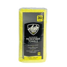 Auto Drive 14" x 14" Multipurpose Microfiber Towels, 30 Pack, Multicolor