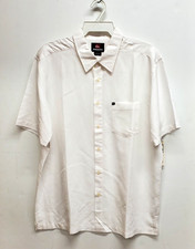 QUIKSILVER ALOHA SMOOTH Men's S/S Woven Shirt - Large - WHT - NWT