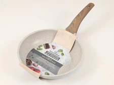 Natural Elements Woodstone 8" Skillet Frying Pan Beige Tan Cookware New Nonstick