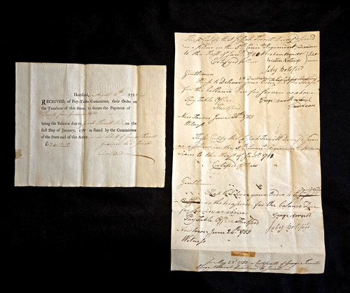 1780-1783 Revolutionary Pay Order signed by Capt. Jabez Botsford, Cap Terrill Jr