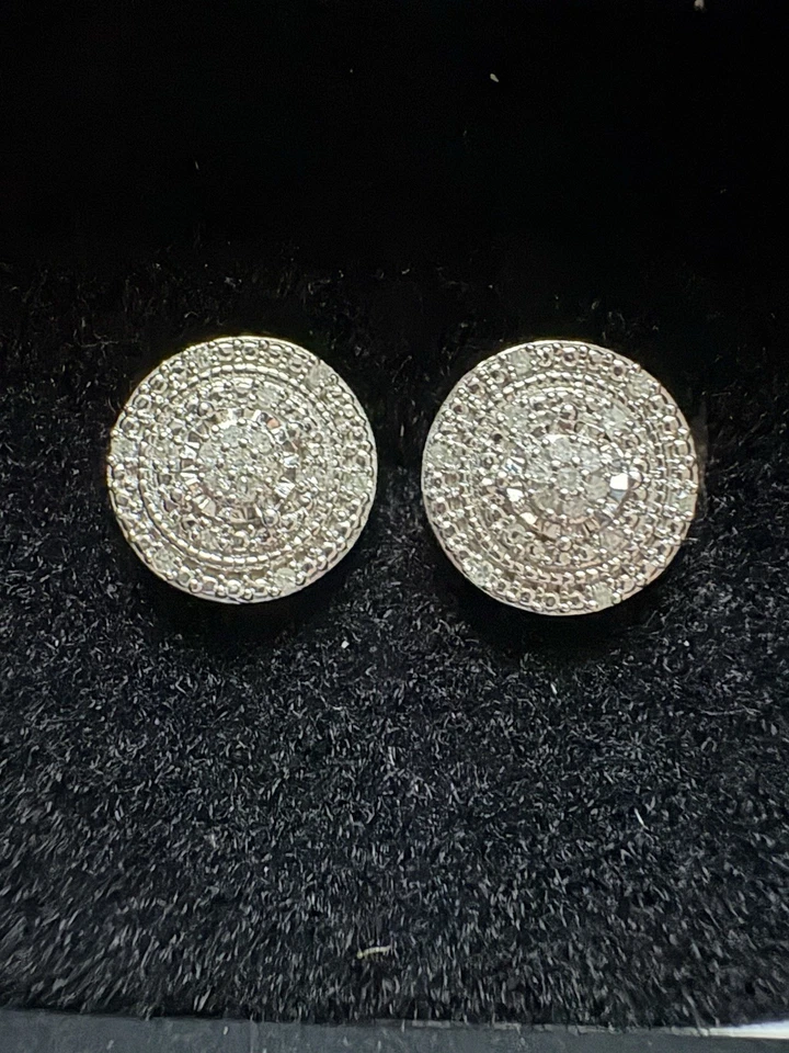 White Gold Rhodium Over Sterling Silver.102 CTW Diamond Designer Earrings.102CTW - Image 3 of 4
