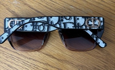 Dior Cat Eye Women's Sunglasses Black Frame Brown Gradient Lens