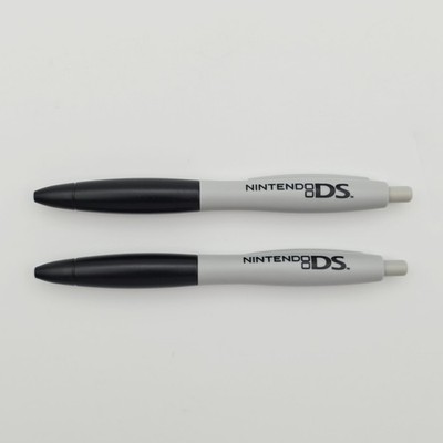 Lot of 2 Nintendo DS Retractable Stylus Pens Gray Black OEM Replacement