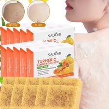 1-10PCS Lemon Turmeric  Kojic Acid Soap, for Face Hands, Body Deep Moisturizing